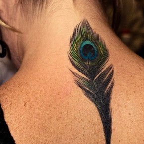 Татуировки для девушек перо павлина